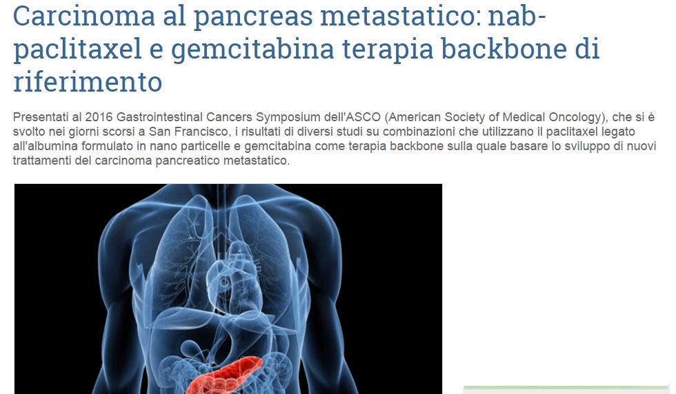 Carcinoma al pancreas metastatico